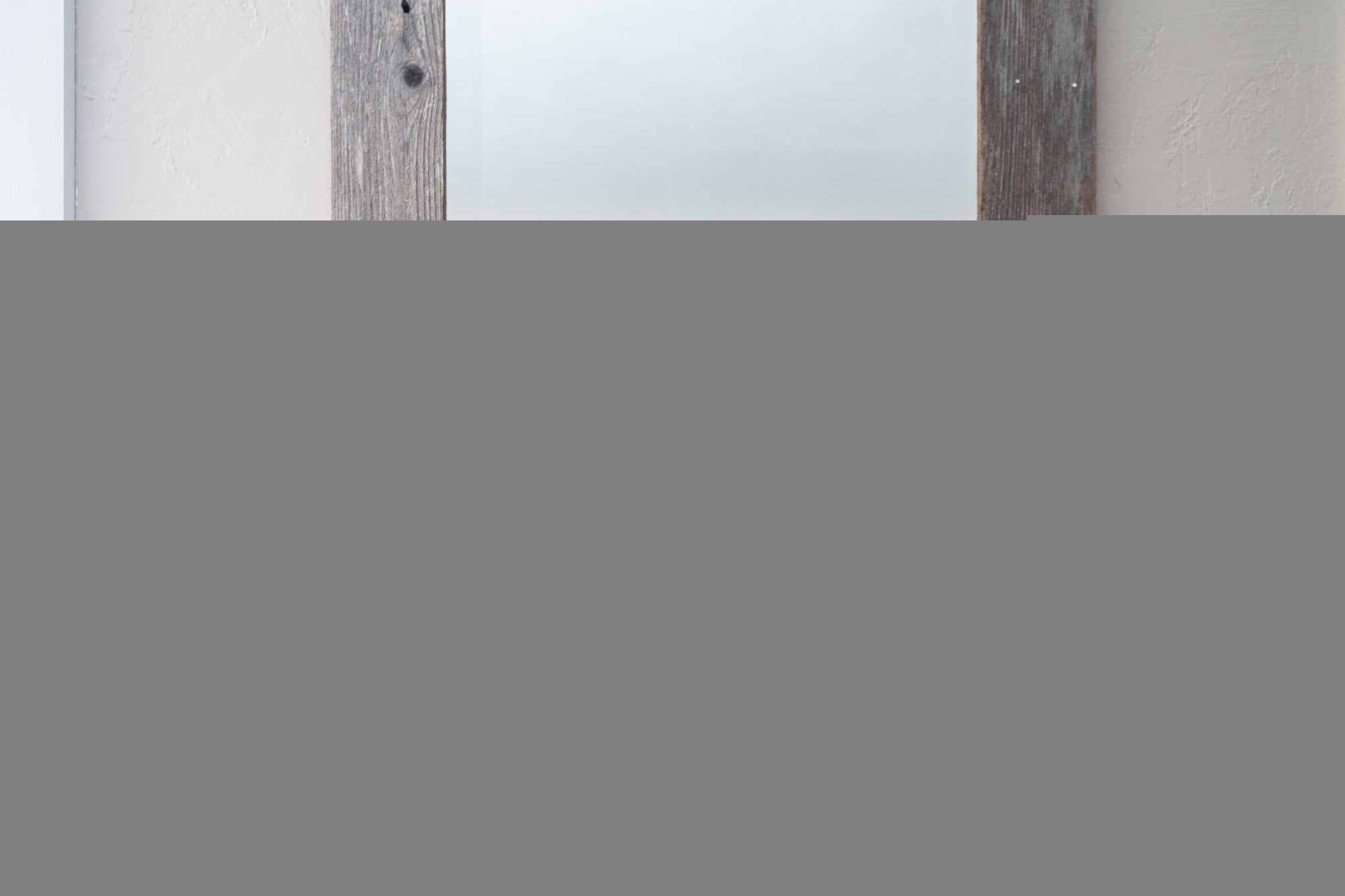 Rustic Weathered Gray Reclaimed Wood Plank Mirror With Shelf