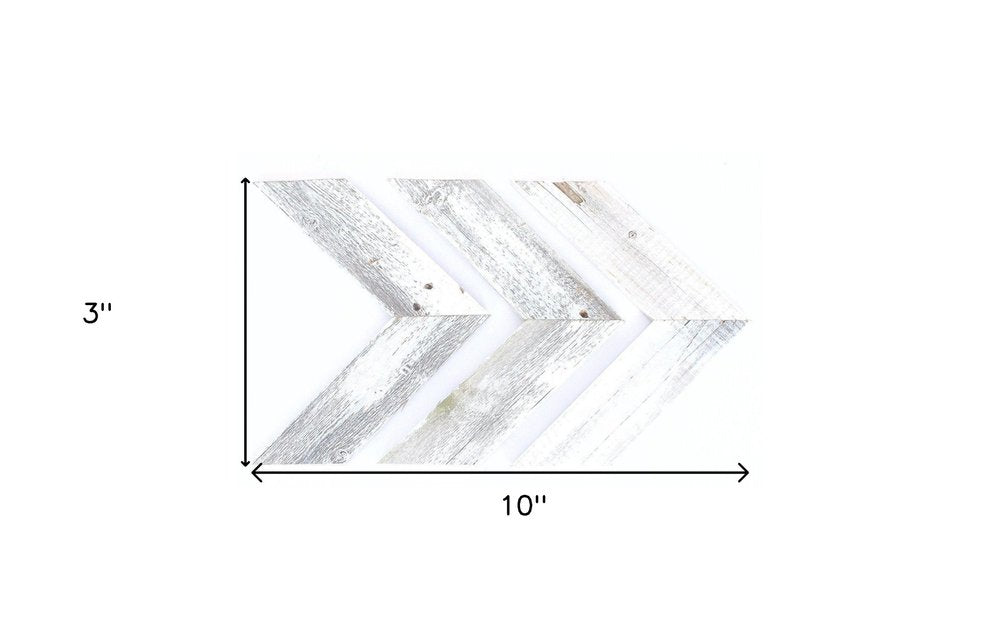 Set of Three Gray Distressed Wood Hanging Arrow Dimensional Sculptures