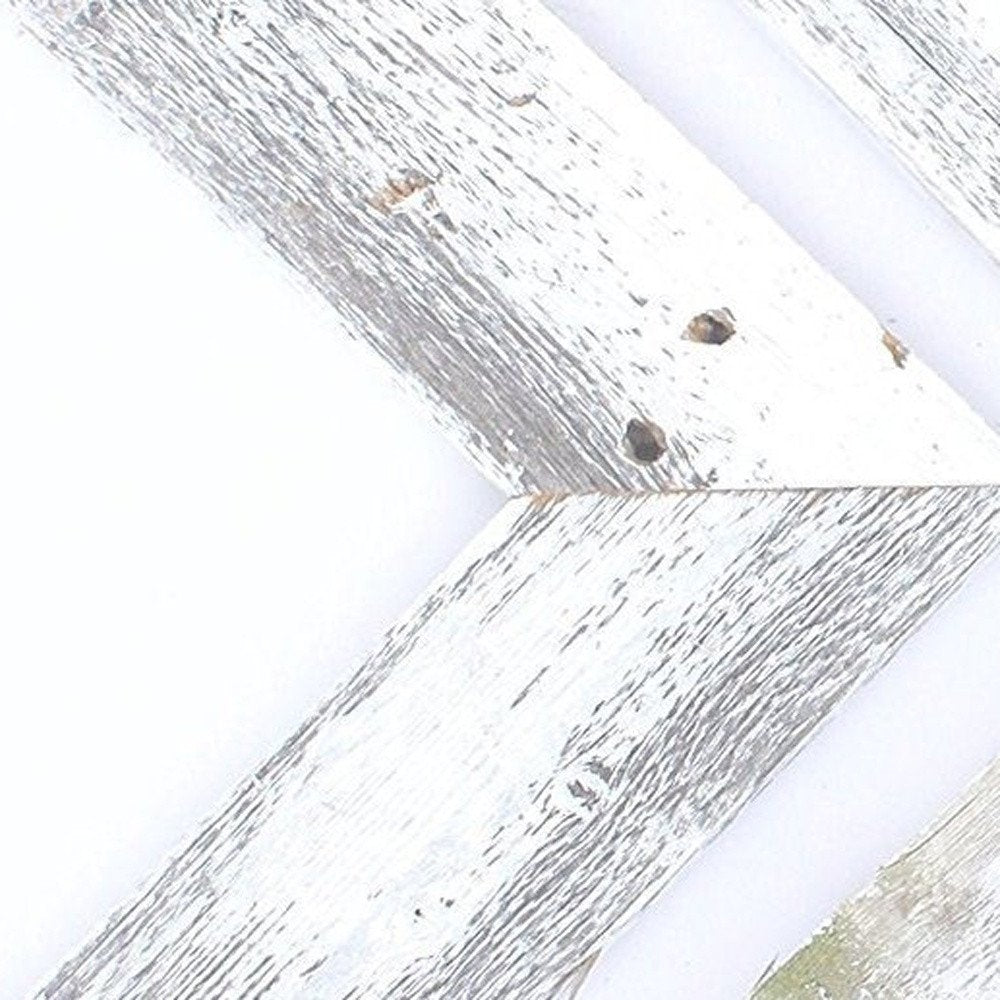 Set of Three White Distressed Wood Hanging Arrow Dimensional Sculptures
