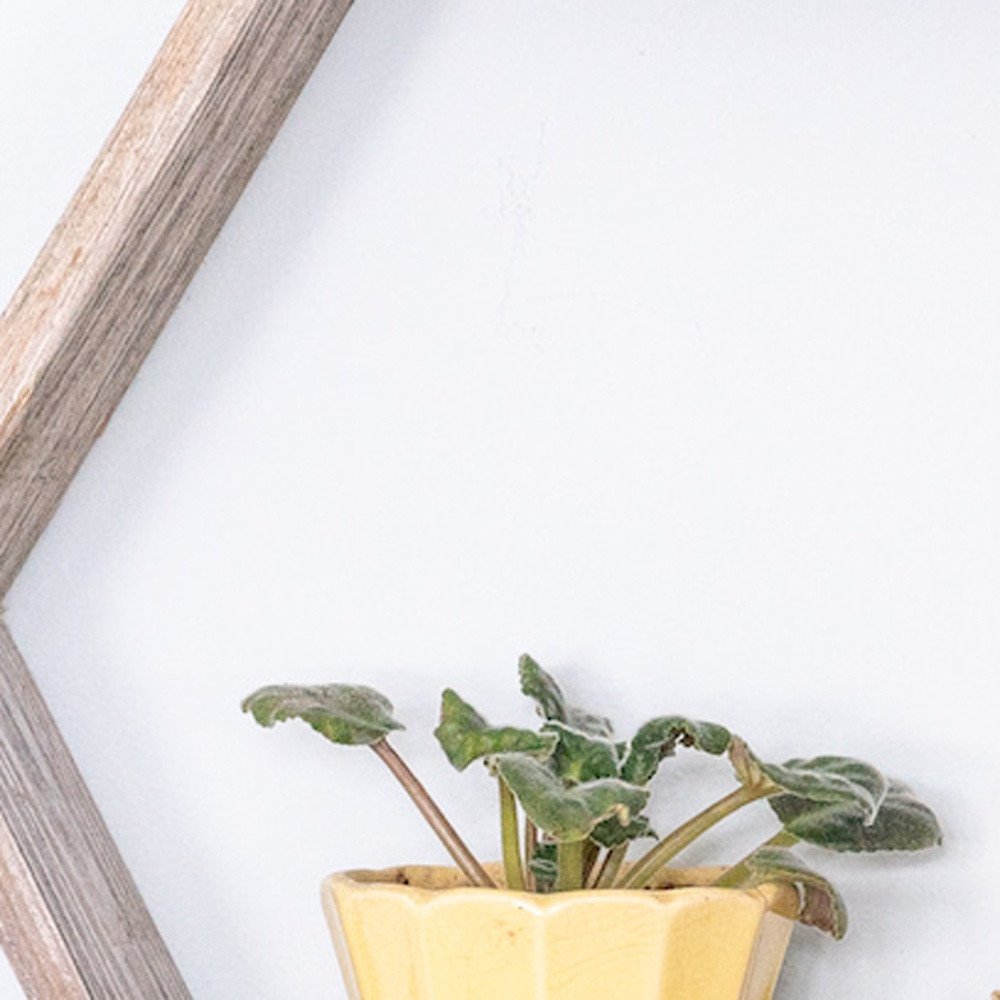 Set of Three Gray Wood Hexagon Wood Open Box Shelves