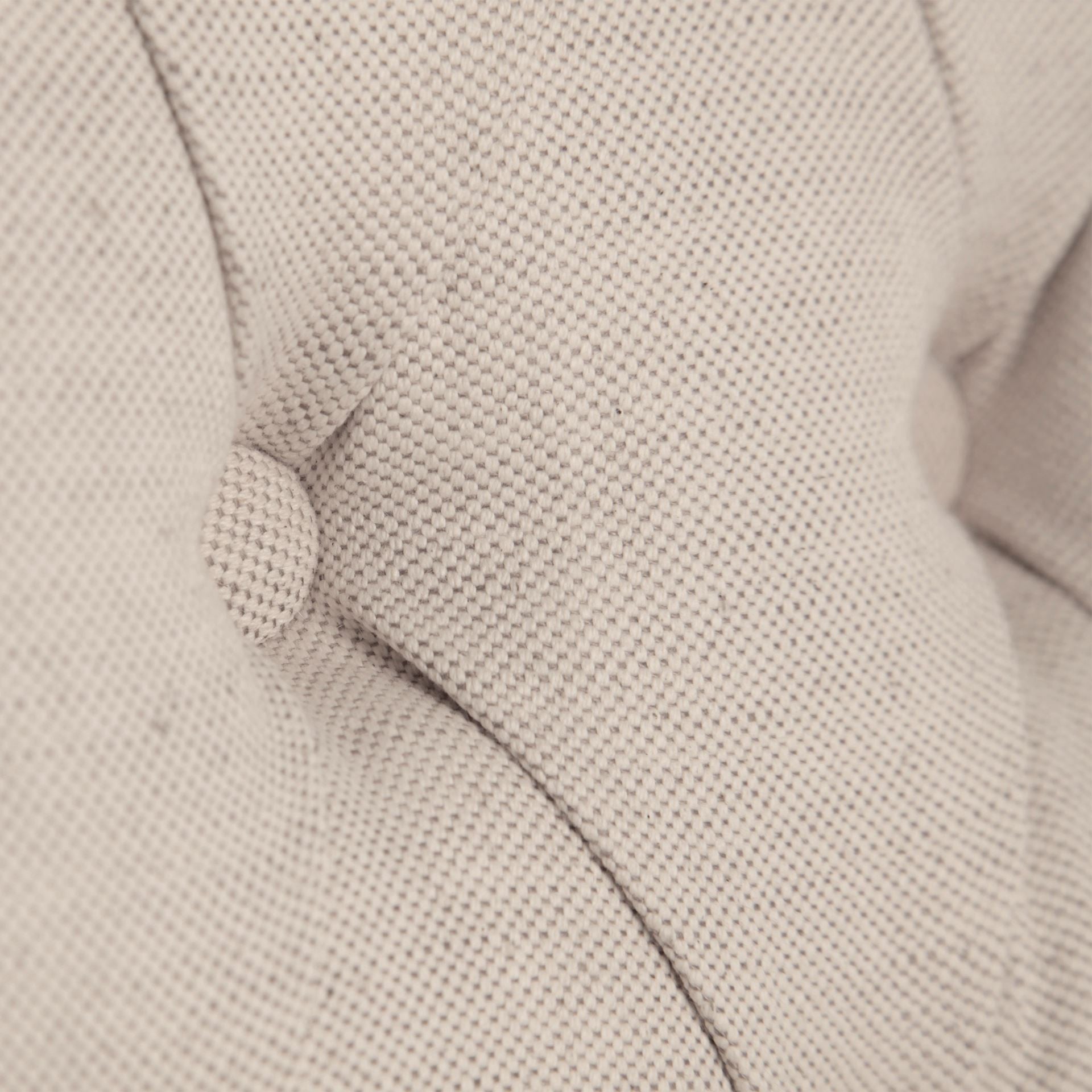 Tufted Cream and Brown Upholstered Linen Wing Back Dining Side Chair