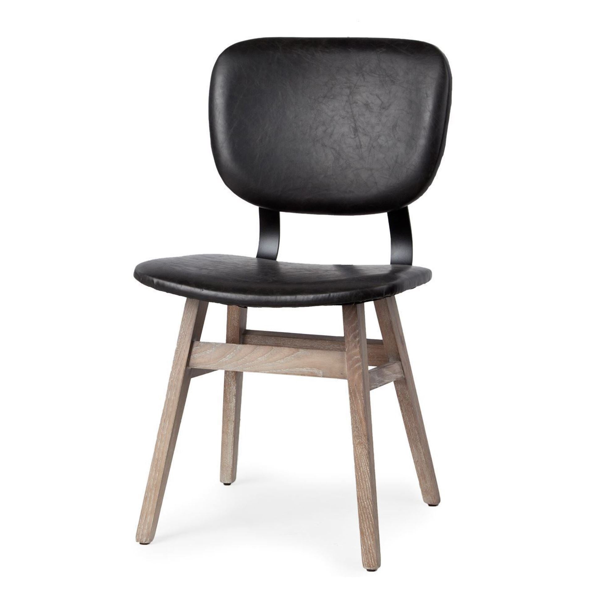 Set Of Two Black And Brown Upholstered Faux leather Open Back Side Chairs Set Of Two Black And Brown Upholstered Faux leather Open Back Side Chairs