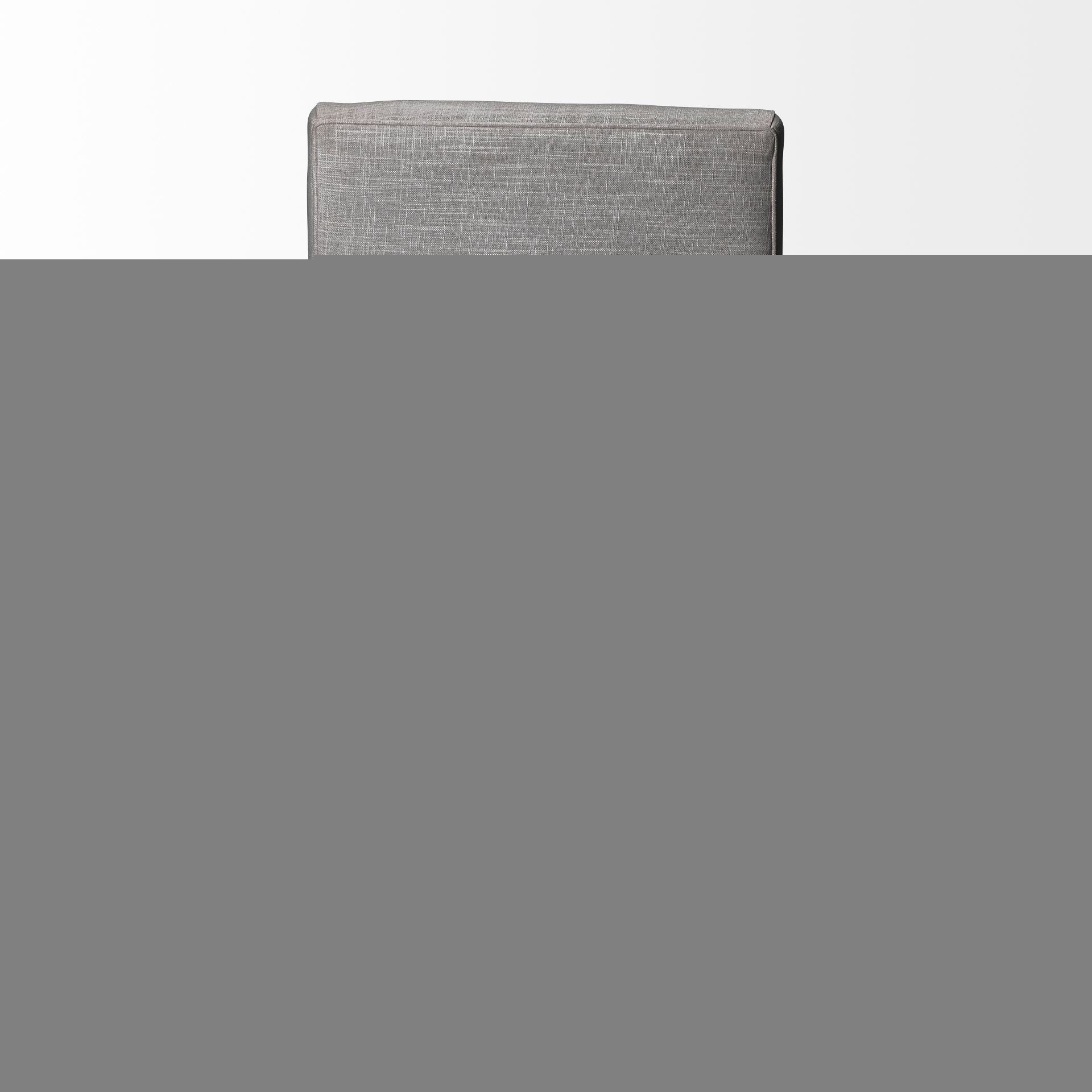 Gray and Brown Upholstered Fabric King Louis Back Dining Arm Chair