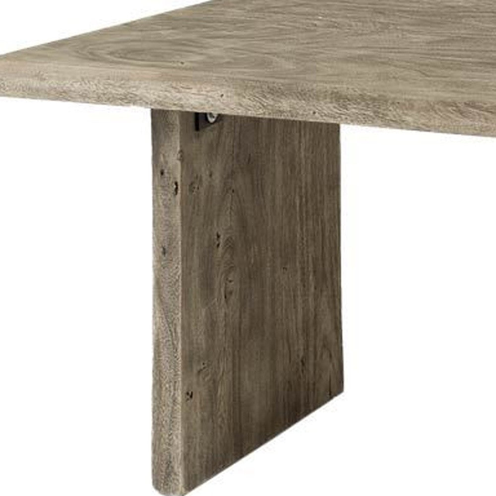 80" Gray Solid Wood Sled Base Dining Table