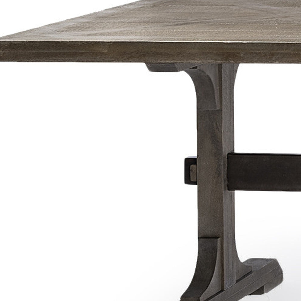 84X40 Grey Solid Wood Top And Base Dining Table