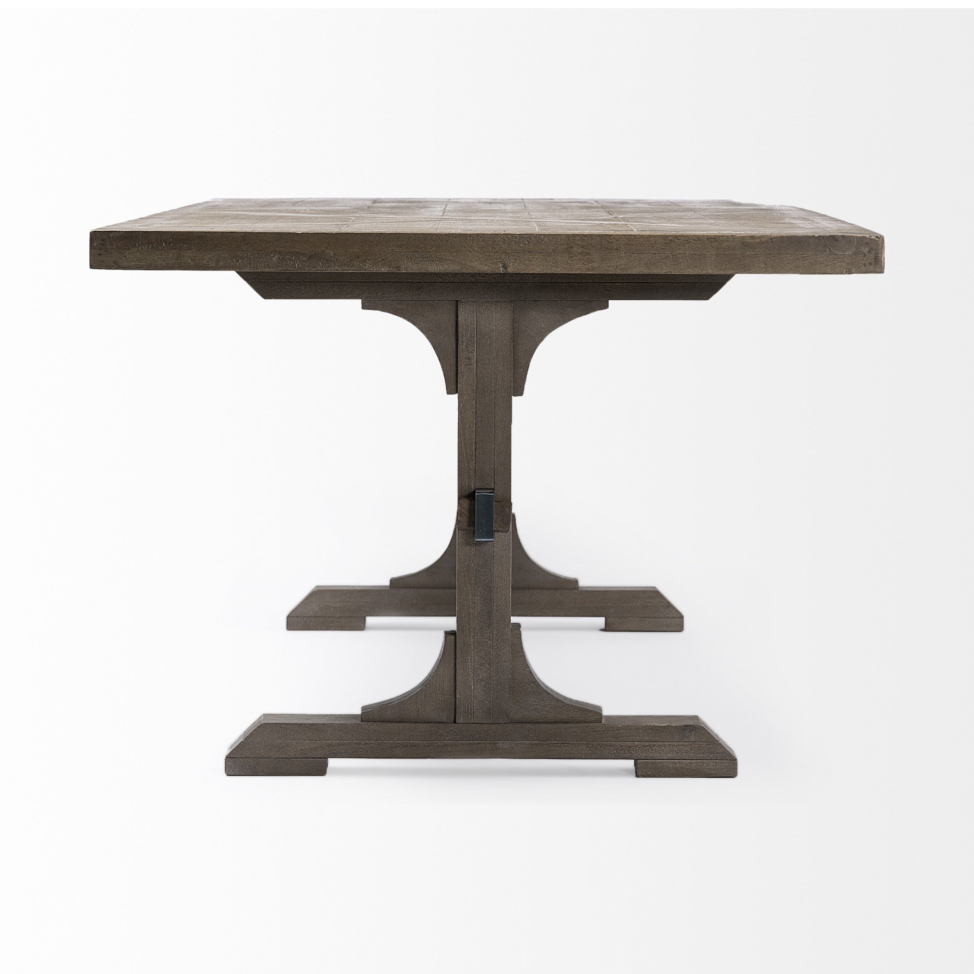 84X40 Grey Solid Wood Top And Base Dining Table