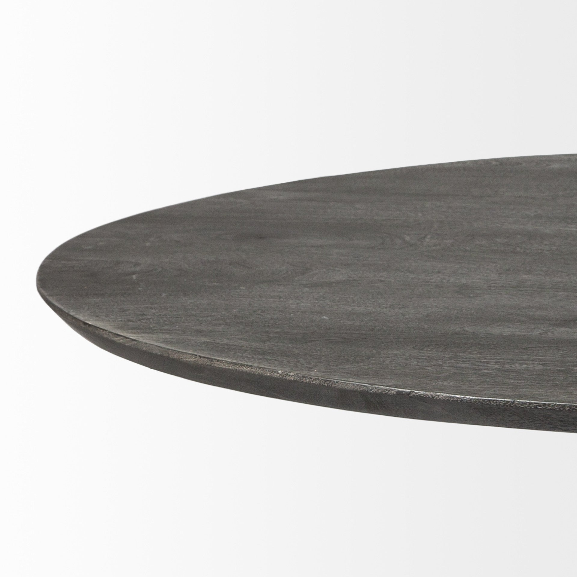 54" Dark Brown Solid Wood And Iron Pedestal Base Round Top Dining Table