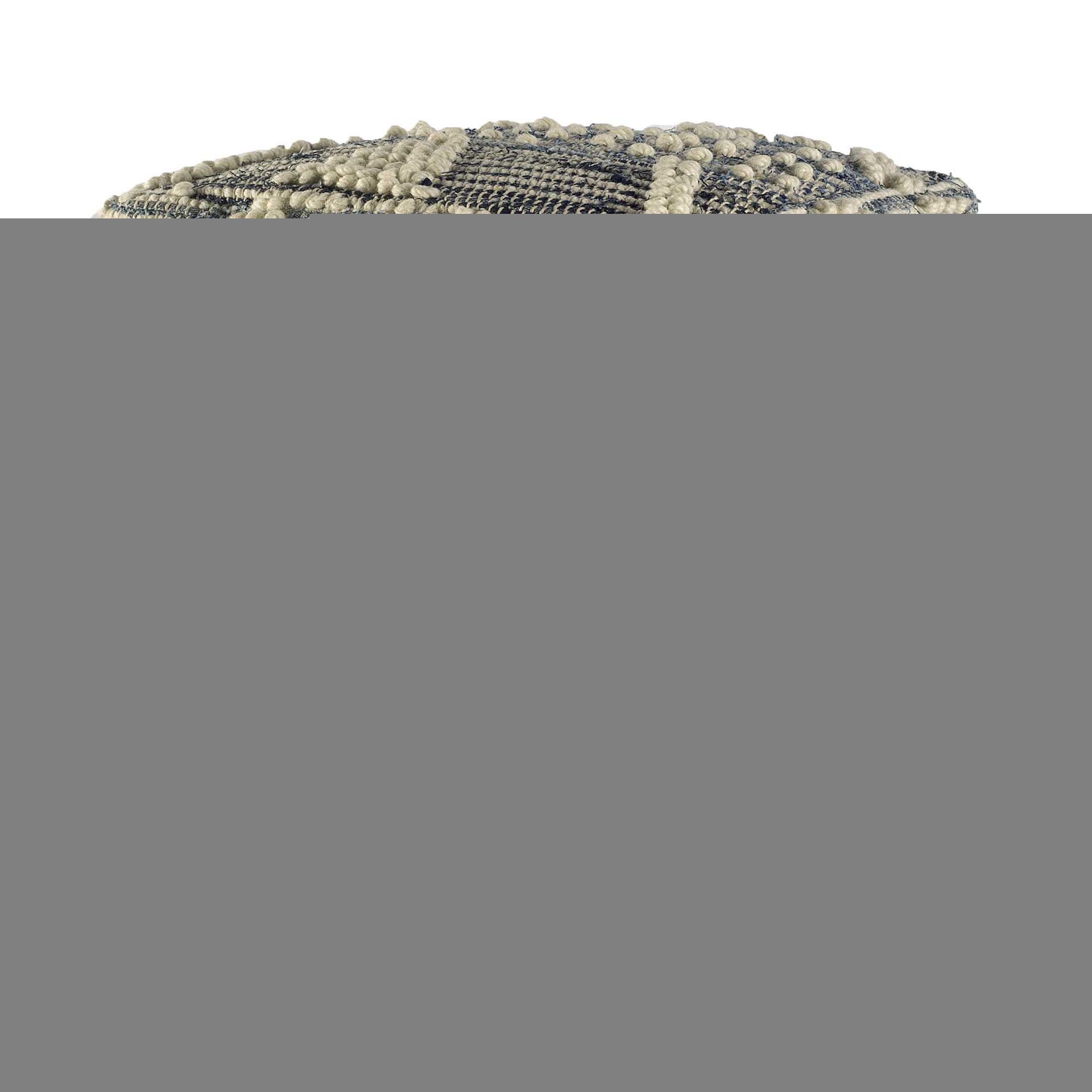 18" Blue Geometric Pouf Ottoman