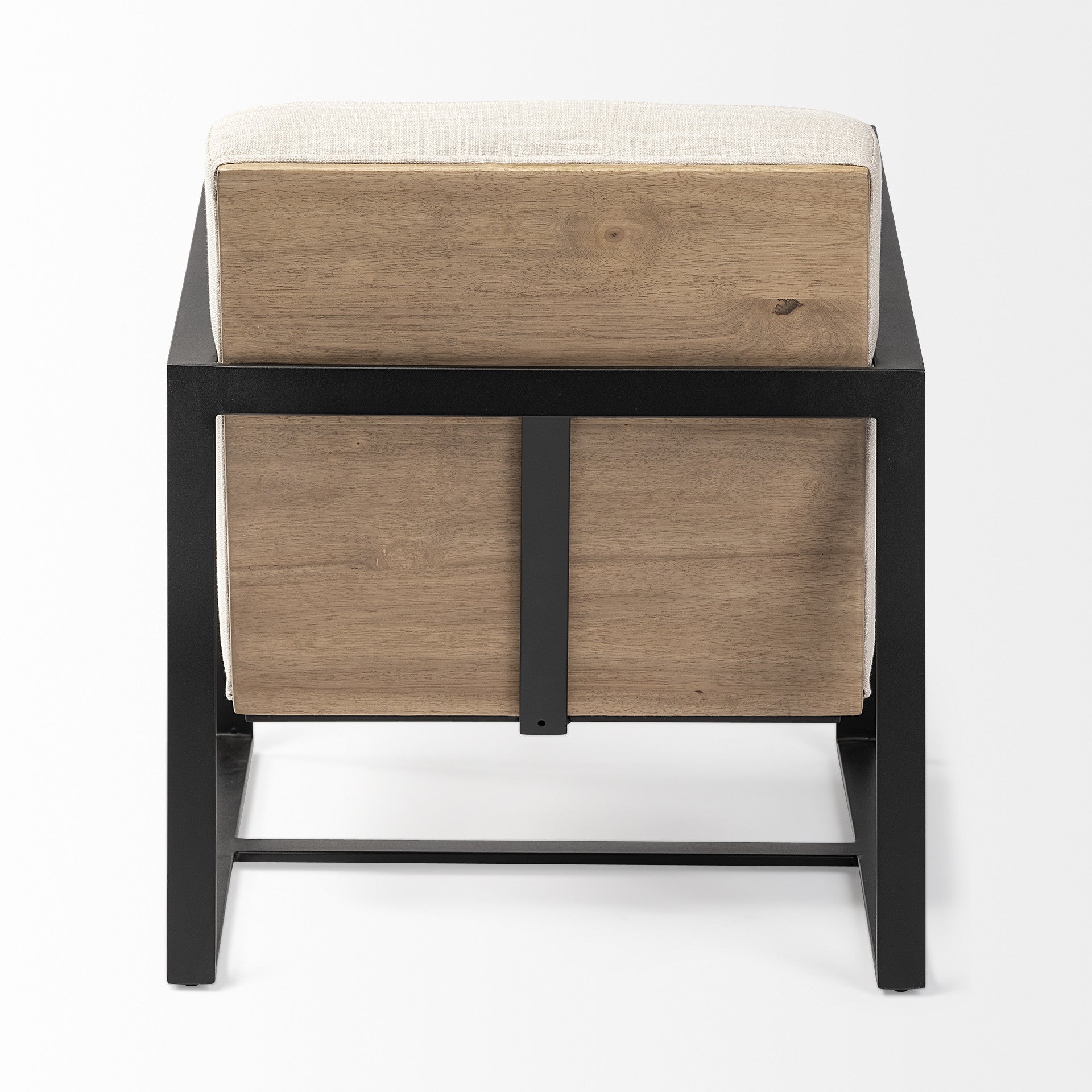 32" Cream and Black Fabric Arm Chair