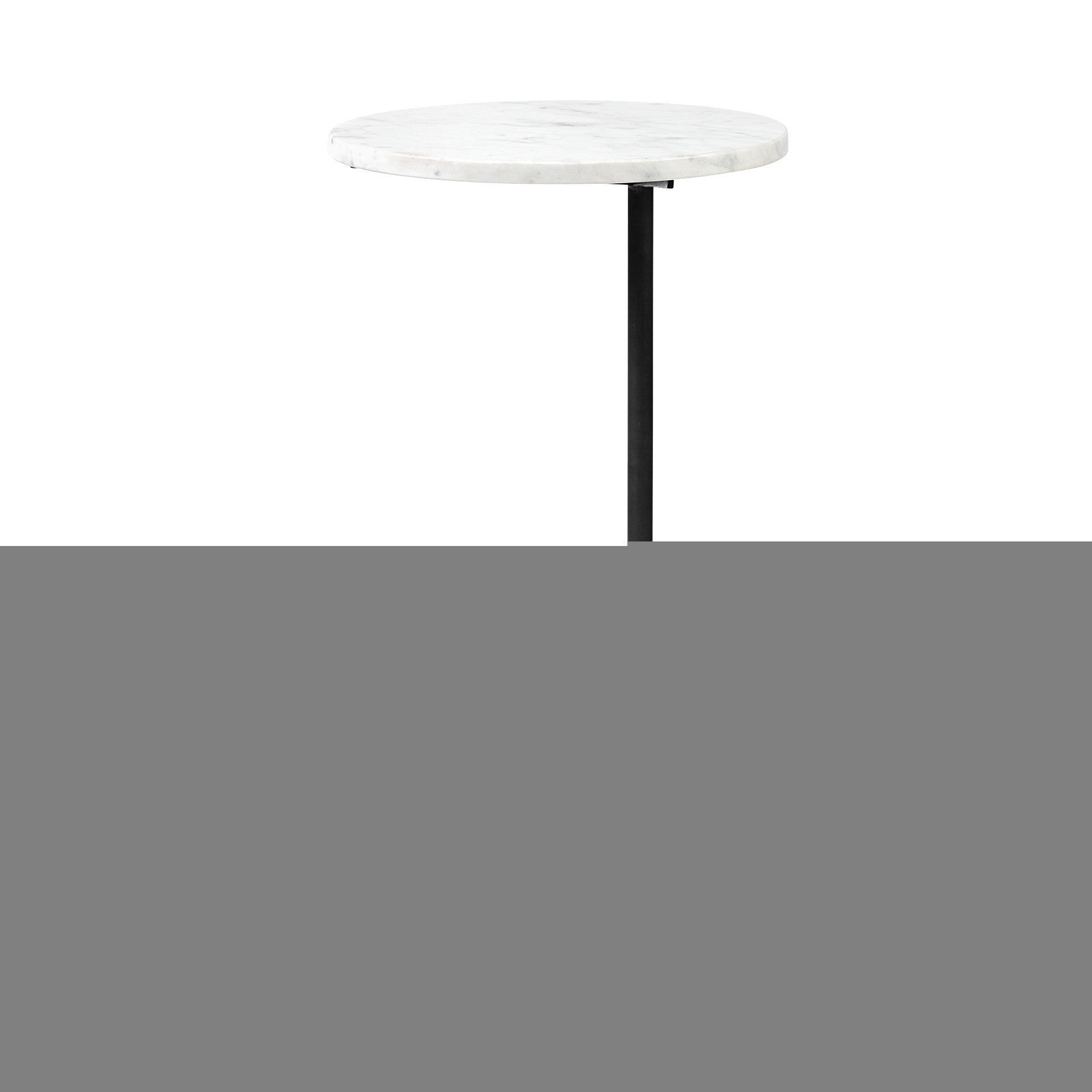 27" Black And White Marble Round End Table