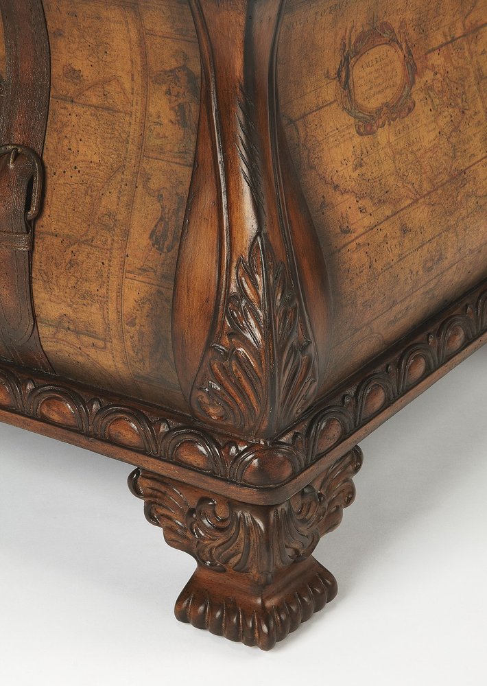 38" Brown Wood Coffee Table With Drawer