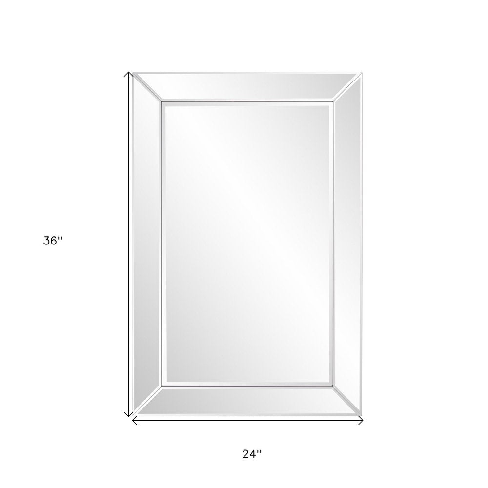 36" Glass Framed Accent Mirror