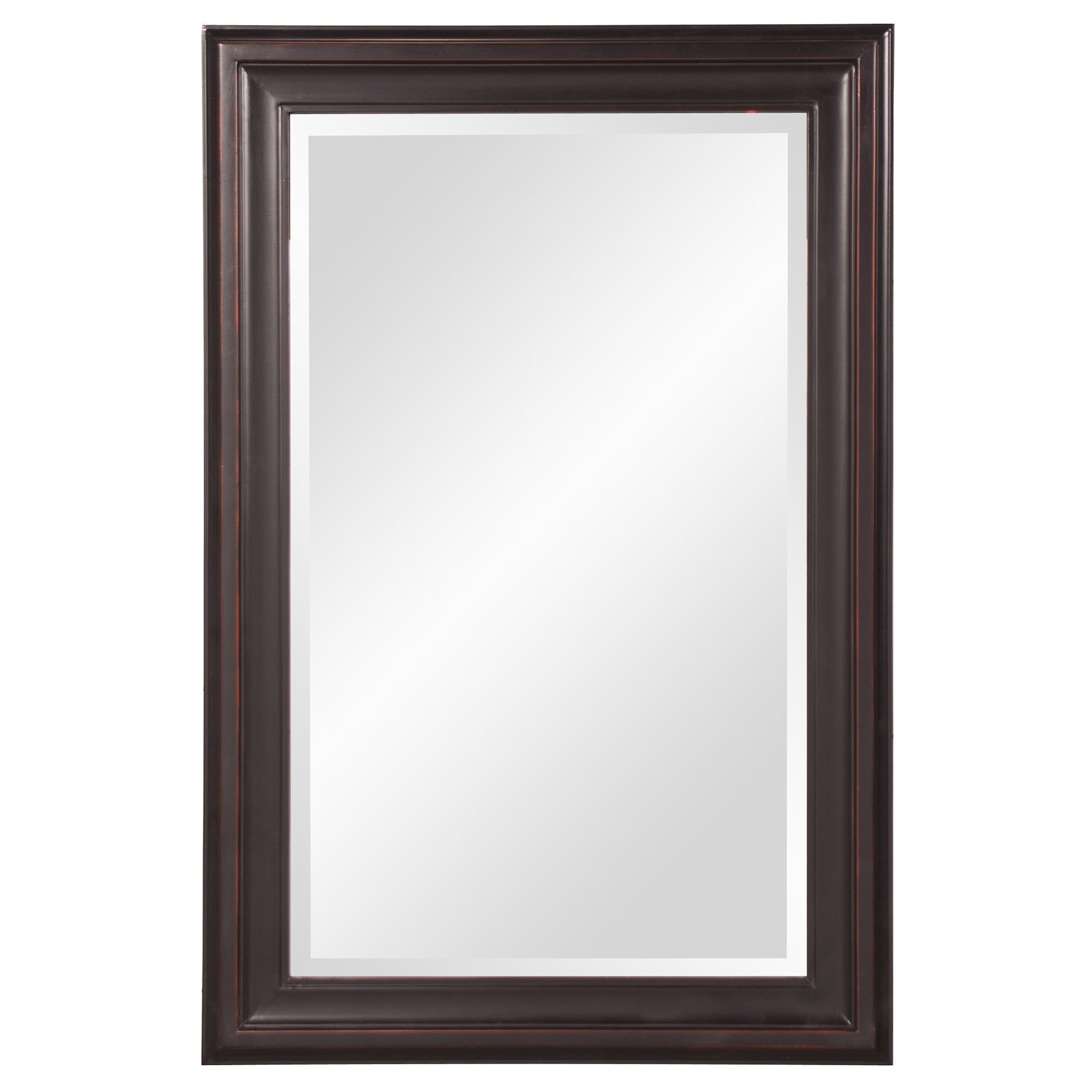 Rectangle Oil Rubbed Bronze Finish Mirror With Wooden Bronze Frame