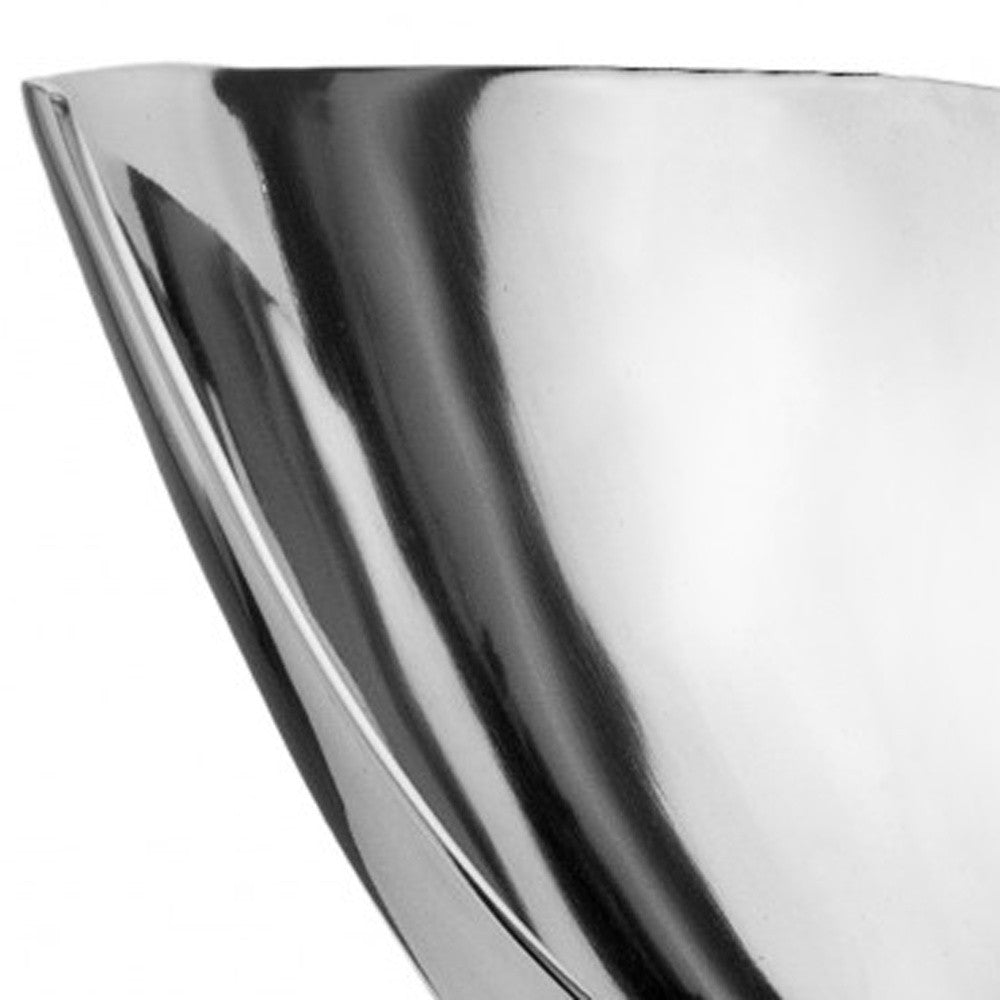 Silver Aluminum Modern Abstract Centerpiece Bowl