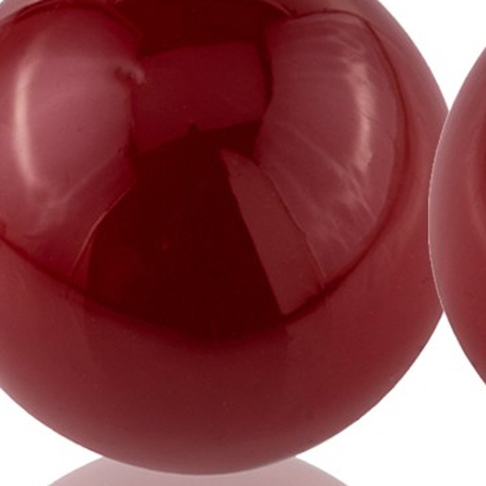 Set of Two Silver Buffed Aluminum Decorative Orb Tabletop Sculpture