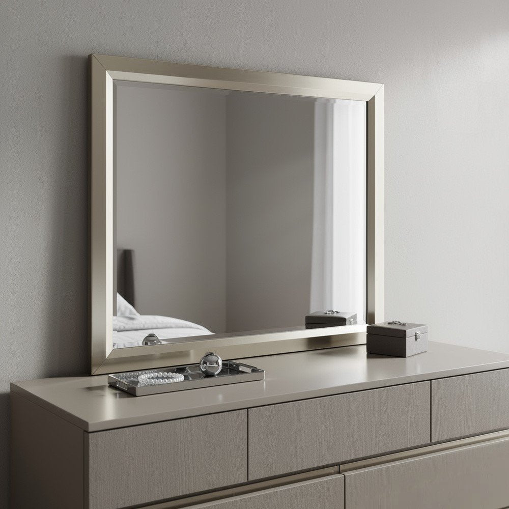 36" Silver Framed Dresser Mount Mirror