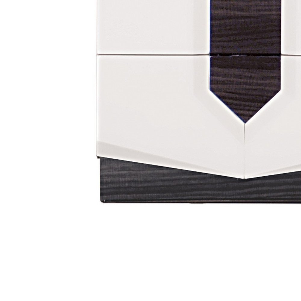 21" Gray Wood Two Drawer Nightstand