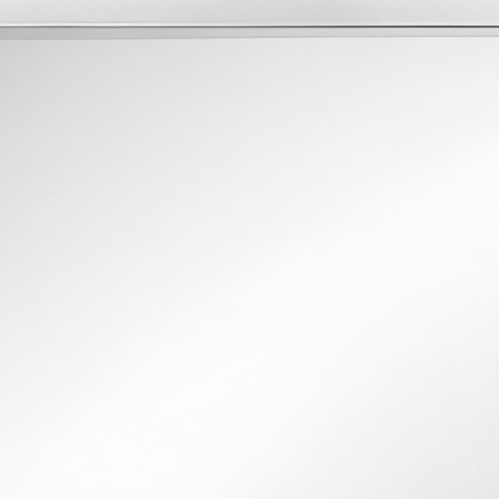 34" White Wood Framed Accent Mirror