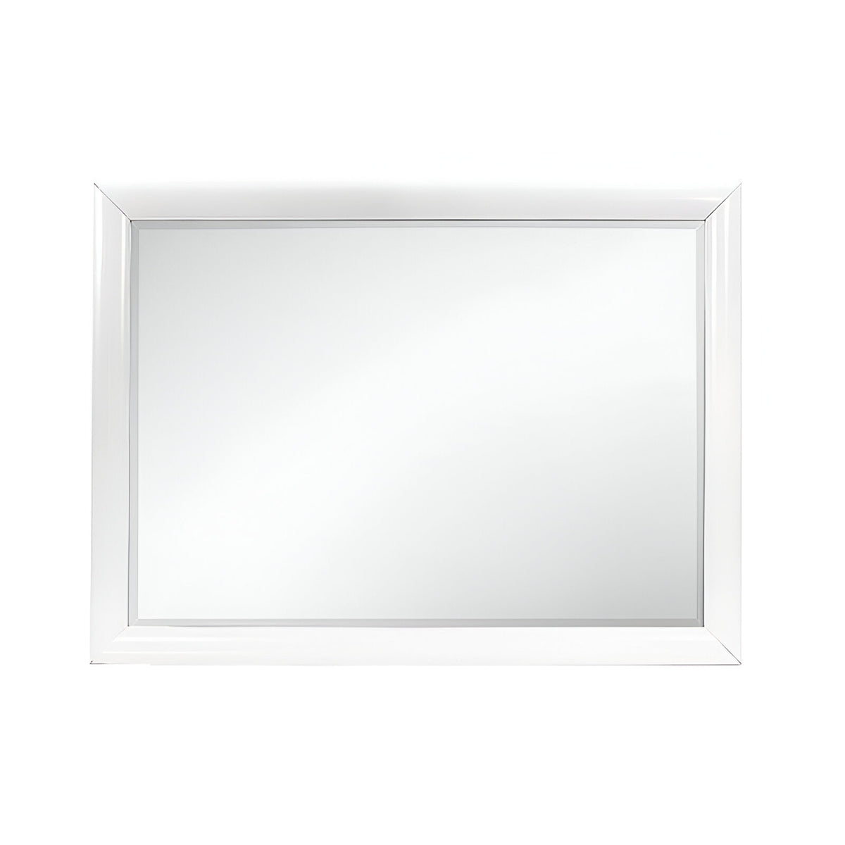 34" White Wood Framed Accent Mirror