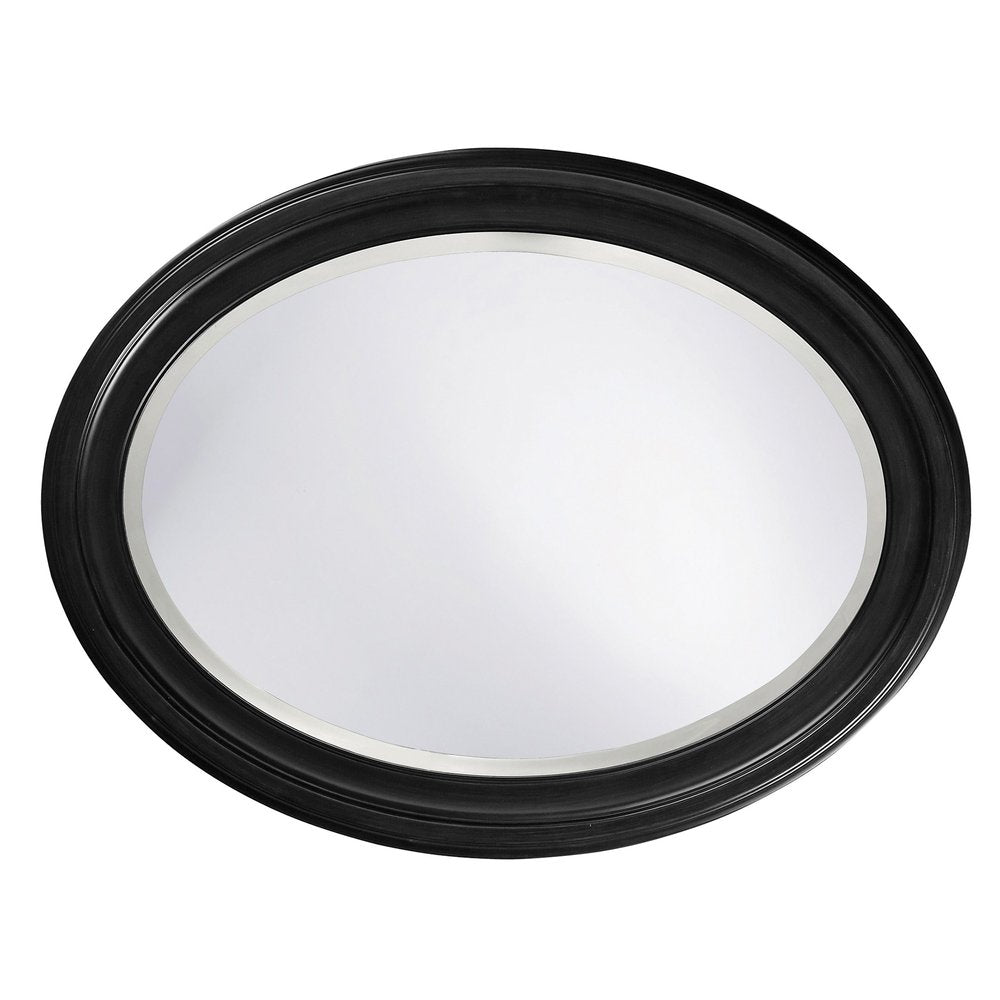 33" Black Oval Framed Accent Mirror