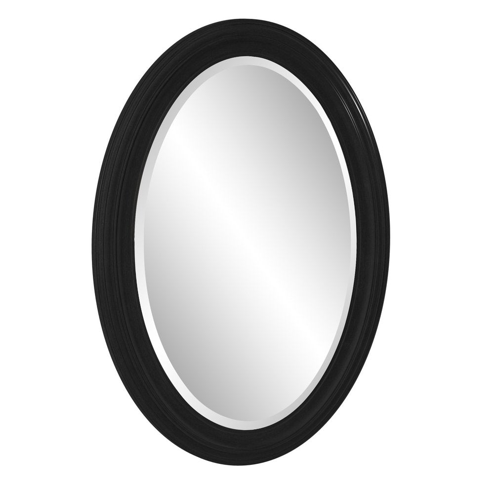 33" Black Oval Framed Accent Mirror