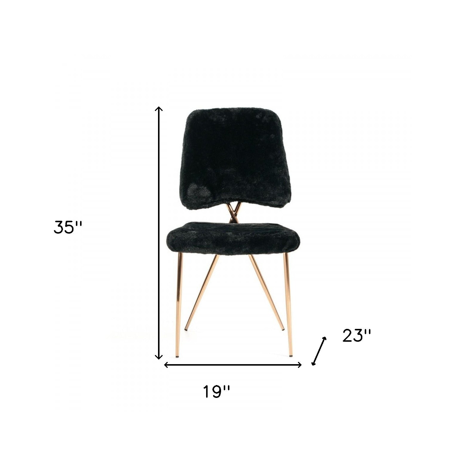 Set of Two Black and Gold Upholstered Fabric Dining Side Chairs