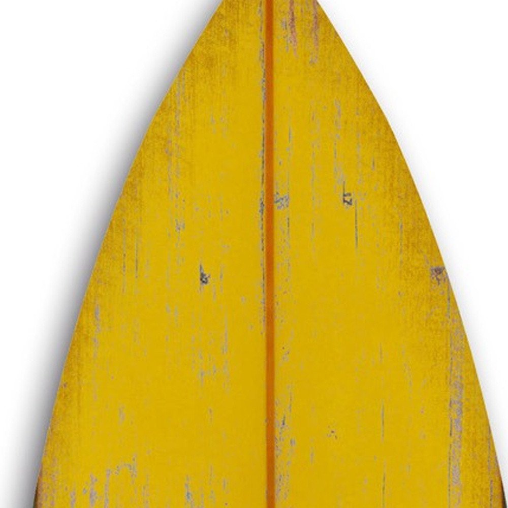 76" X 18" Yellow Wood Hanging Dimensional Sculpture