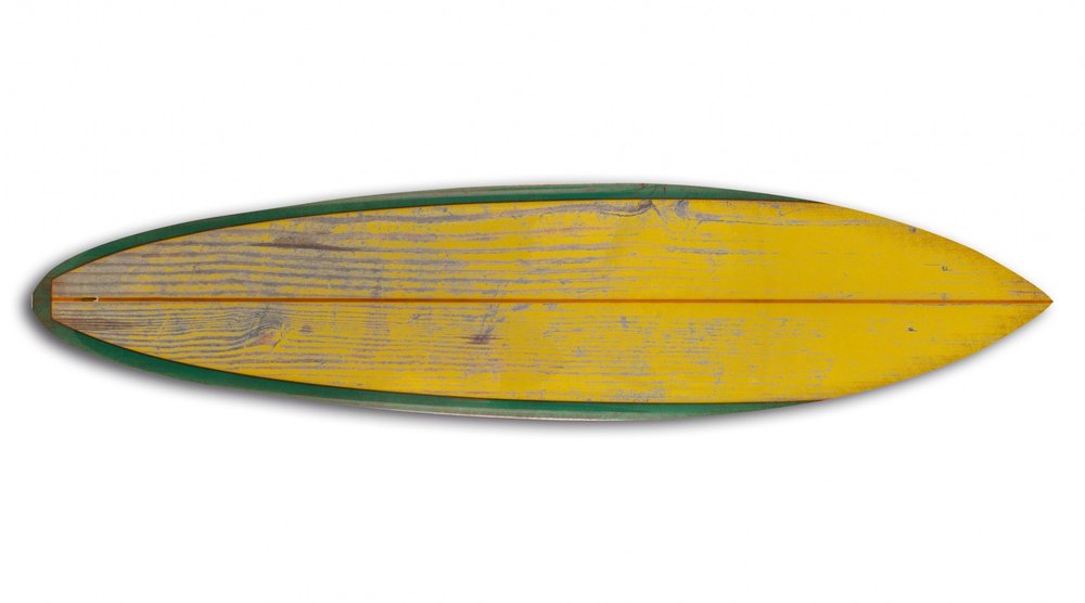 76" X 18" Yellow Wood Hanging Dimensional Sculpture