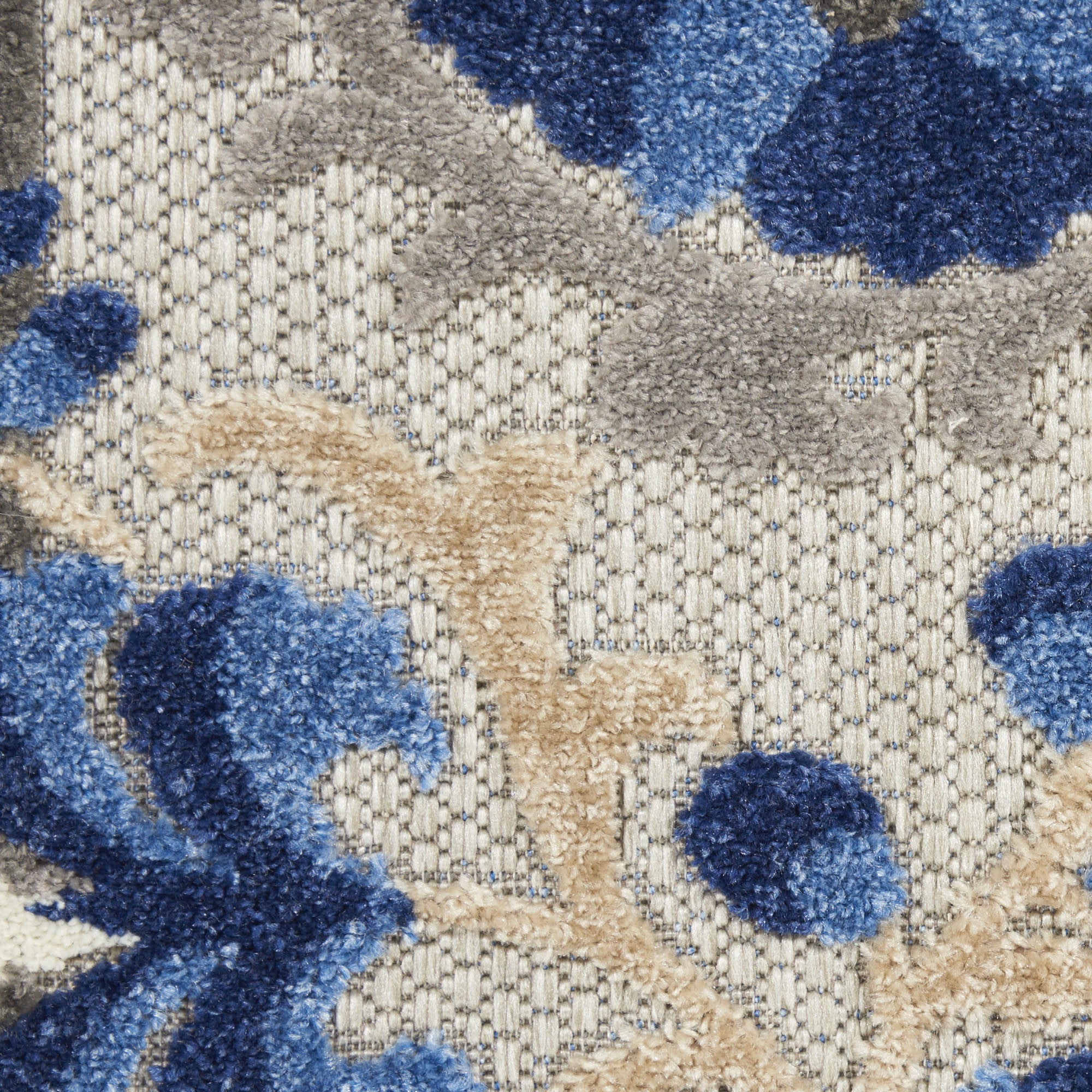 8' Blue And Gray Indoor Outdoor Area Rug