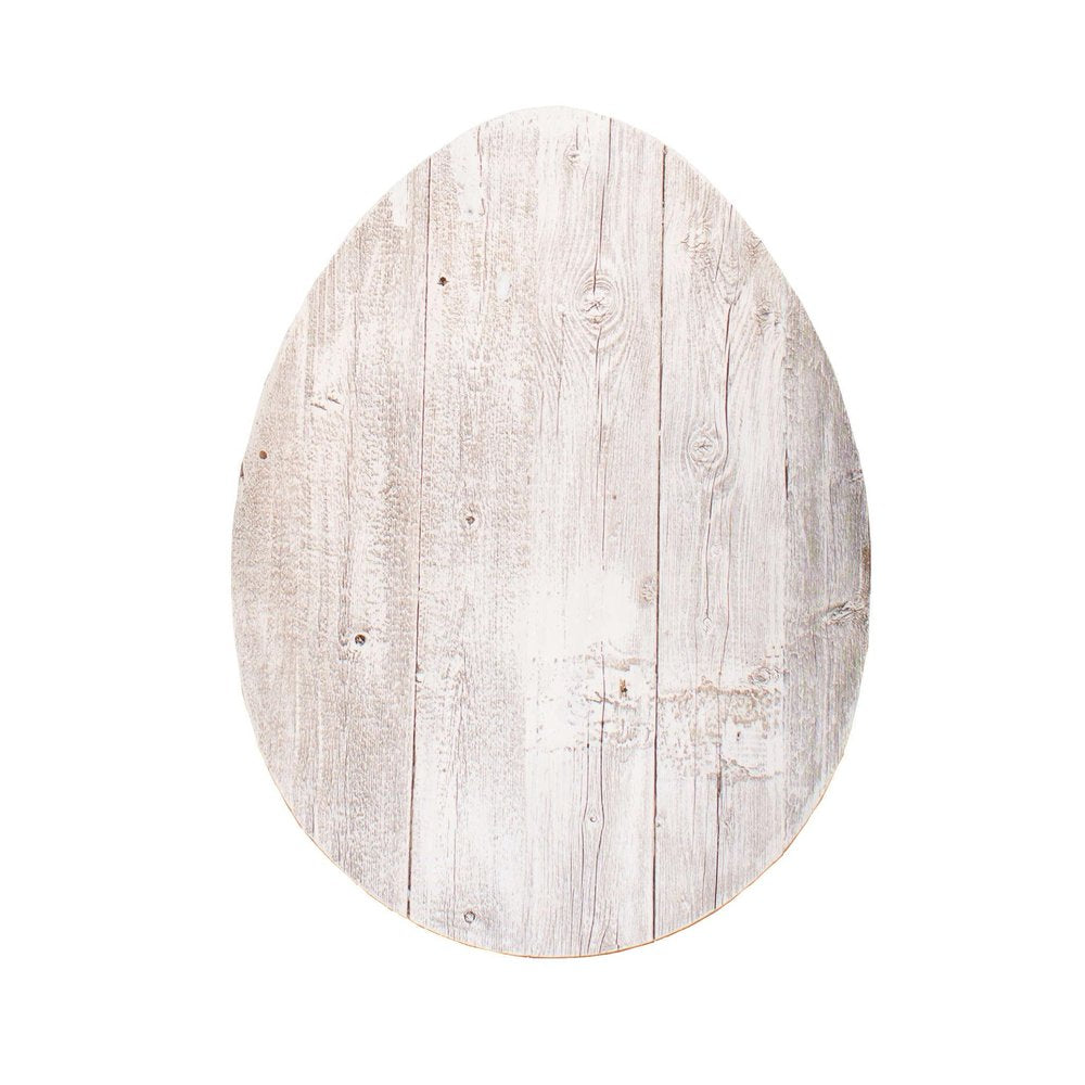 12" X 9" White Easter Solid Wood Hanging Dimensional Sculpture