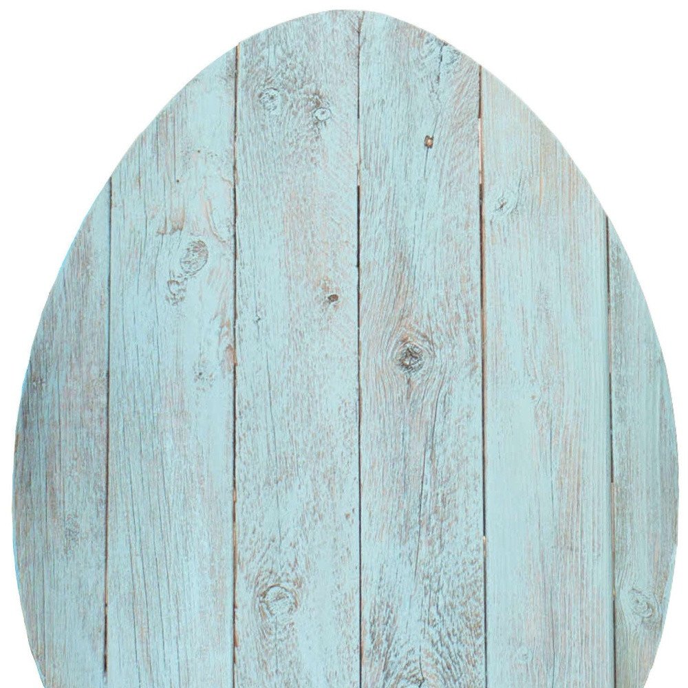 24" X 18" Turquoise Reclaimed Wood Egg Shaped Wall Decor