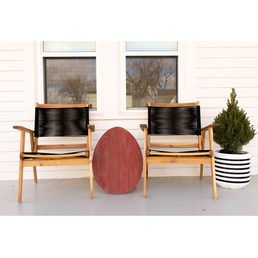24" X 18" Red Reclaimed Wood Egg Shaped Wall Decor