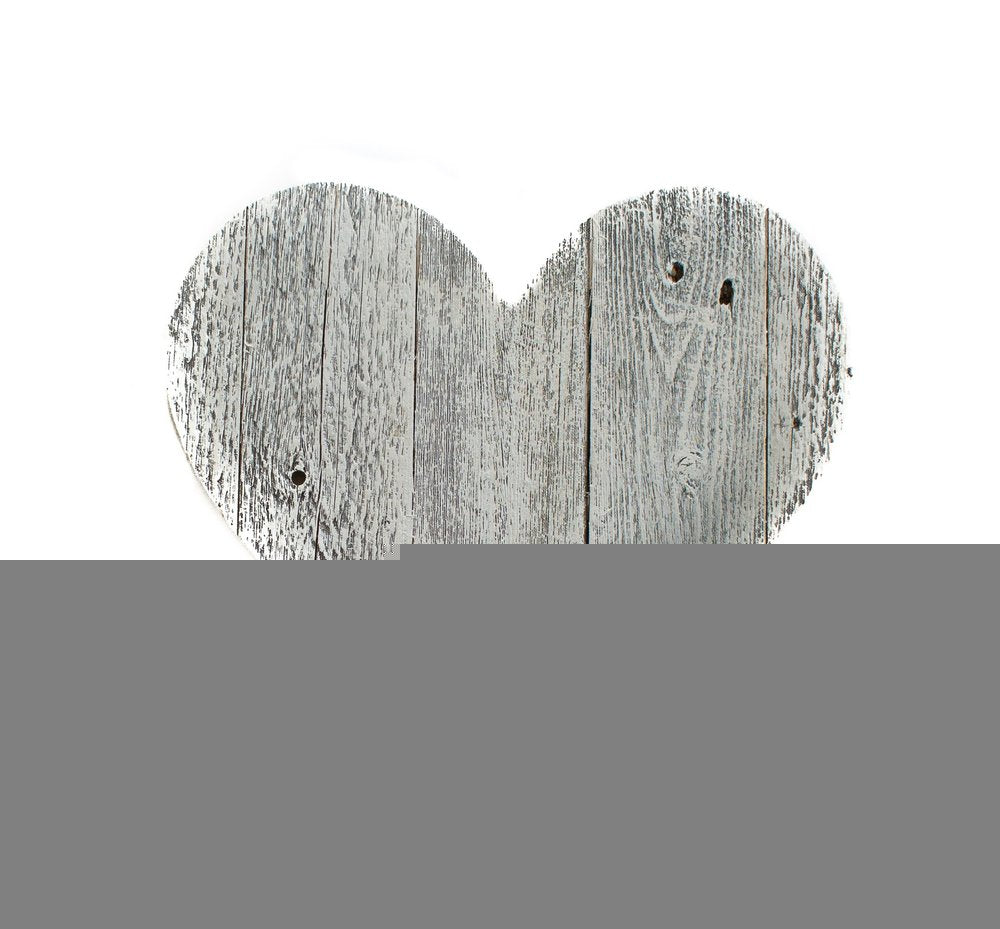 18" Whitewash Reclaimed Wood Heart Wall Decor