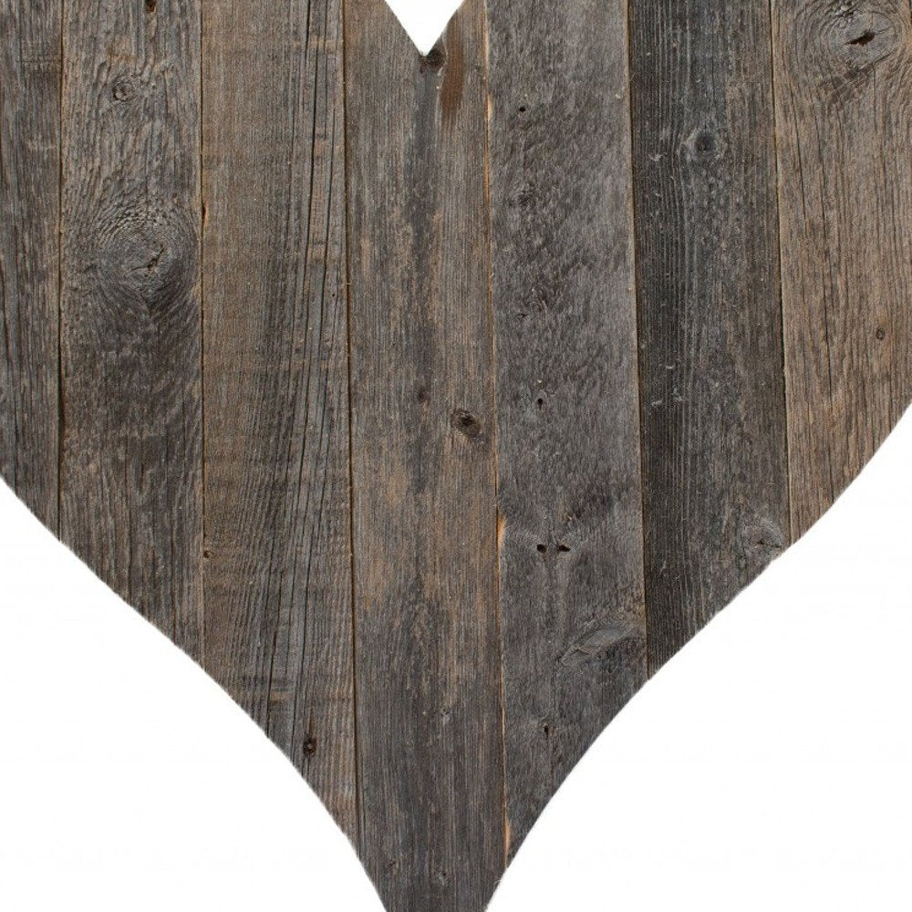 12" Weathered Gray Reclaimed Wood Heart Wall Decor