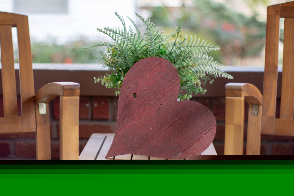 24" Red Reclaimed Wood Heart Wall Decor