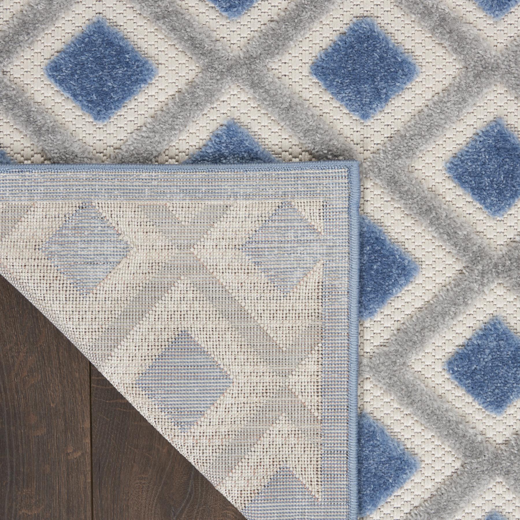 8' X 11' Blue And Gray Indoor Outdoor Area Rug