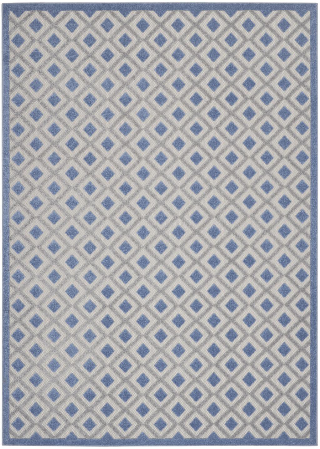 8' X 11' Blue And Gray Indoor Outdoor Area Rug