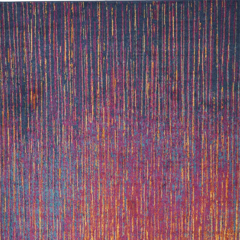 8' X 10' Blue And Orange Abstract Area Rug