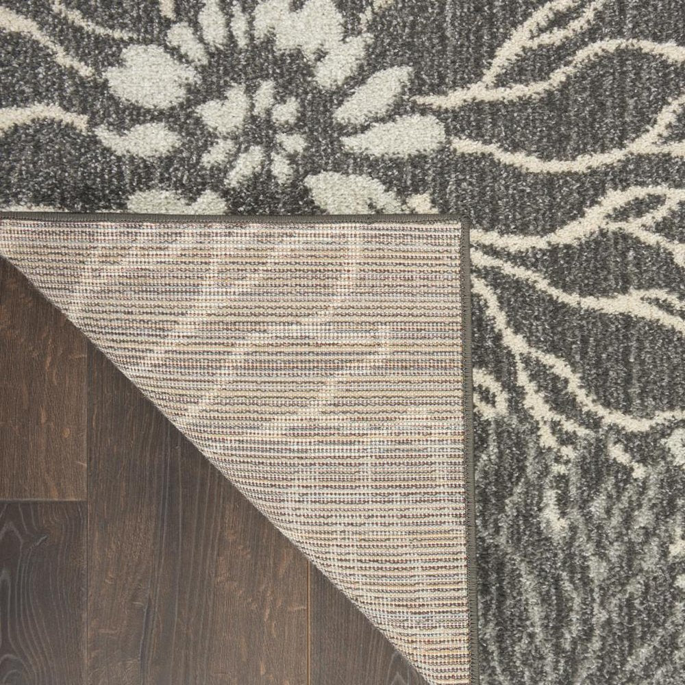 2' X 3' Blue And Gray Floral Area Rug