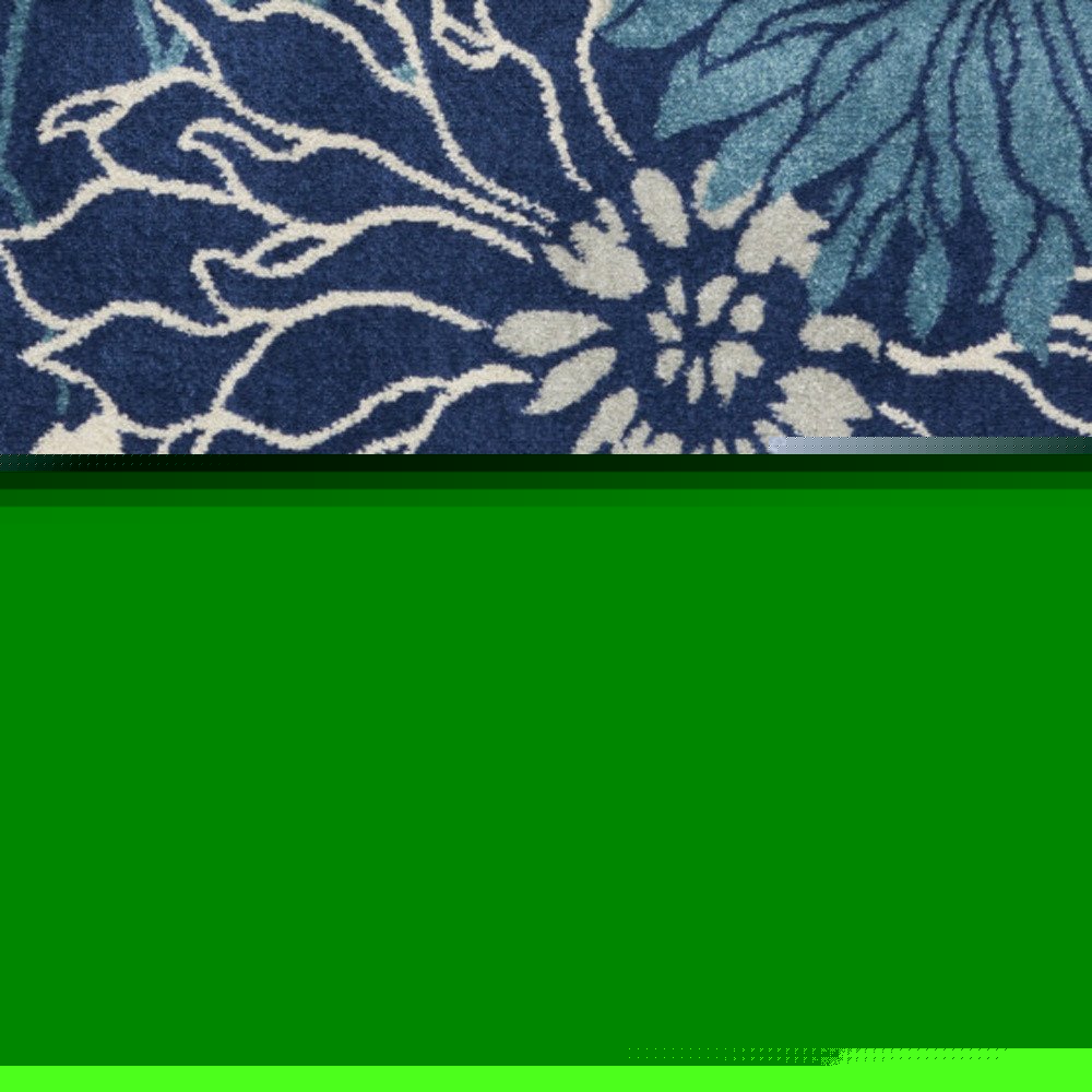 4' X 6' Blue And Ivory Floral Area Rug