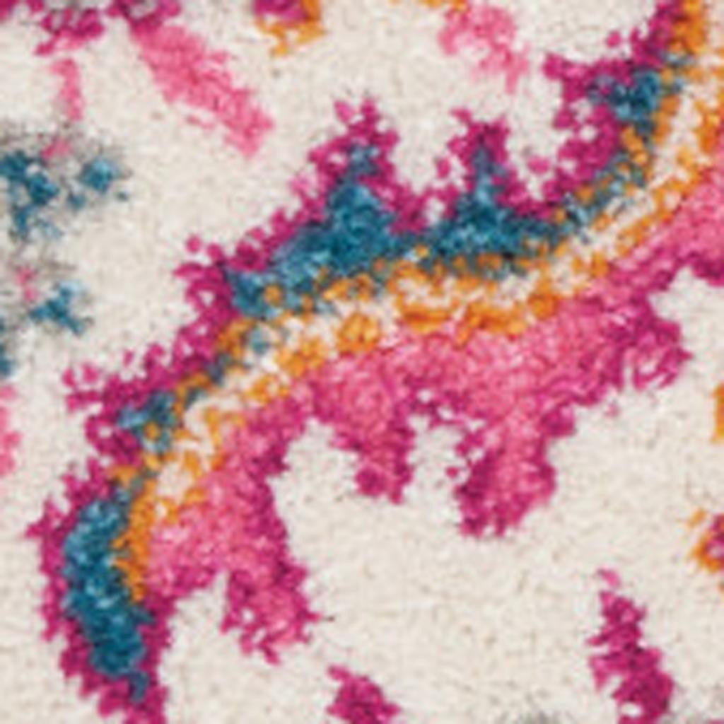 5' X 7' Light Gray And Pink Medallion Area Rug