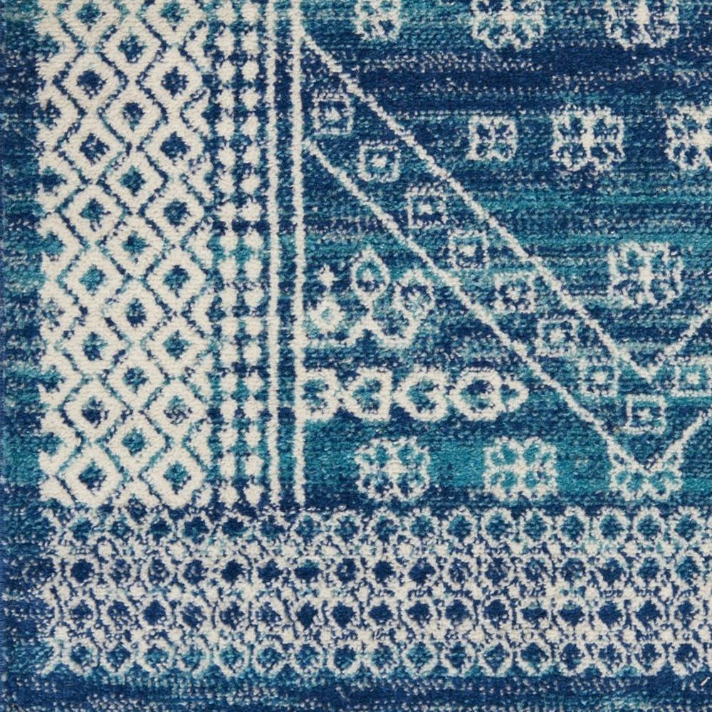 2' X 3' Navy Blue And Ivory Tribal Area Rug