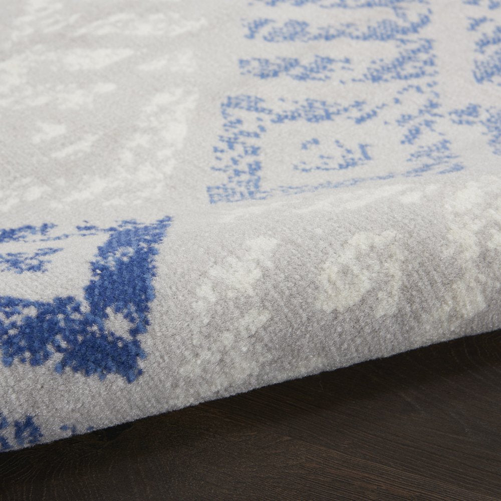 4' X 6' Blue And Gray Geometric Area Rug