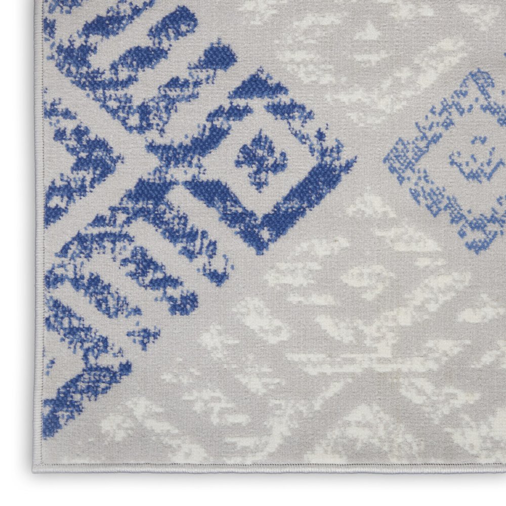 4' X 6' Blue And Gray Geometric Area Rug