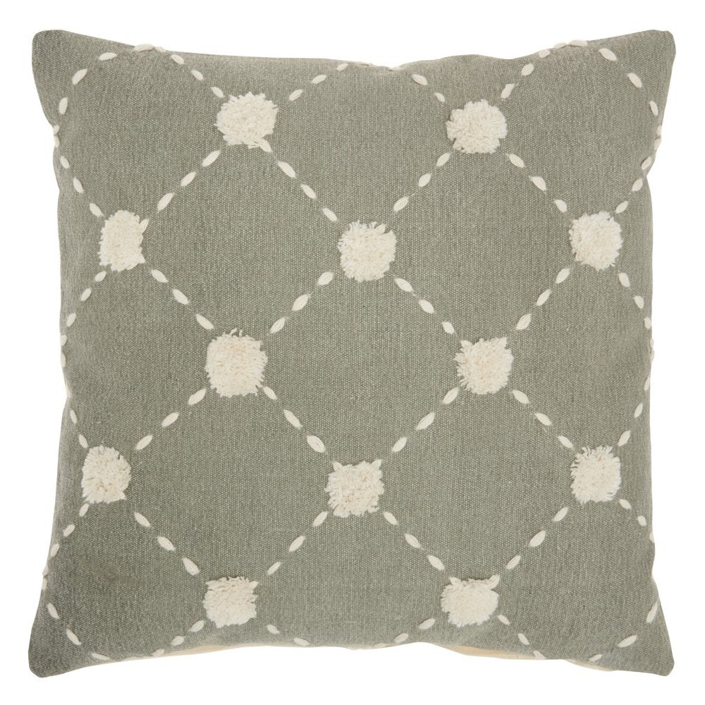 Glamorous Handcrafted Sage Accent Throw Pillow