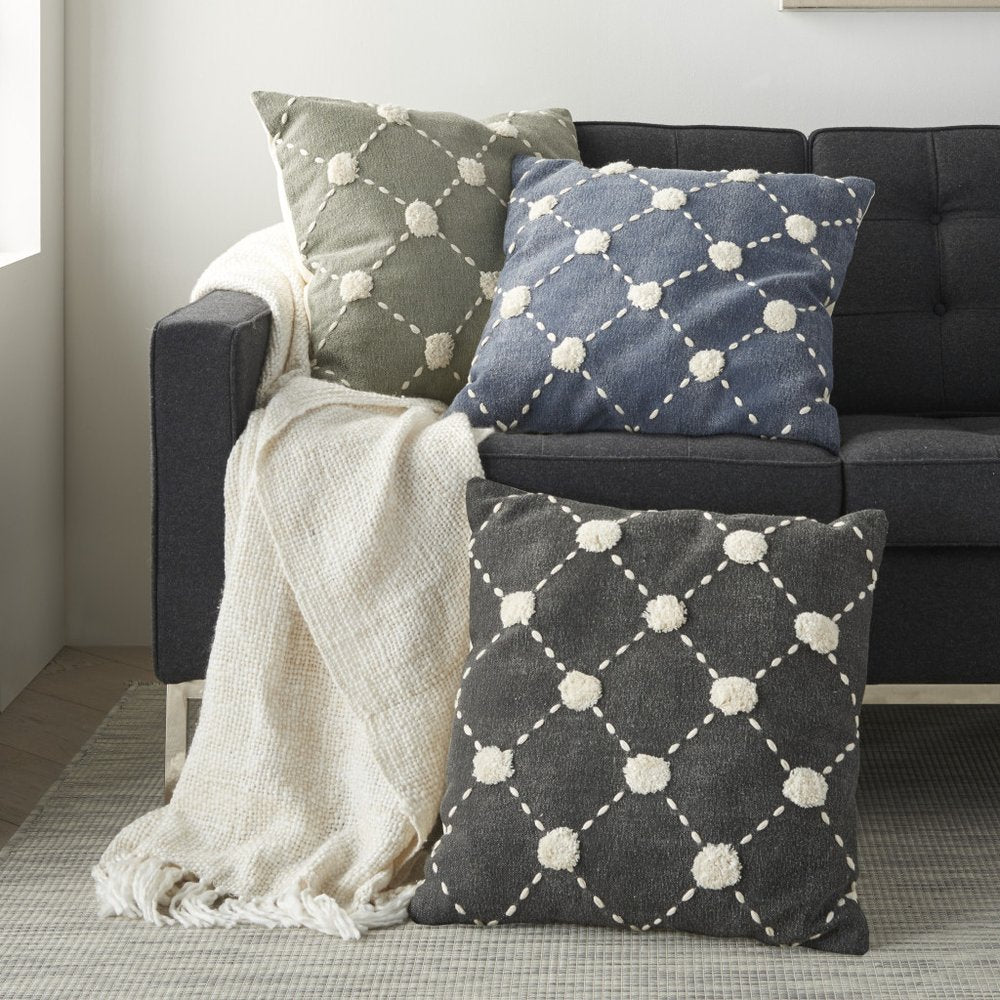 Glamorous Handcrafted Sage Accent Throw Pillow