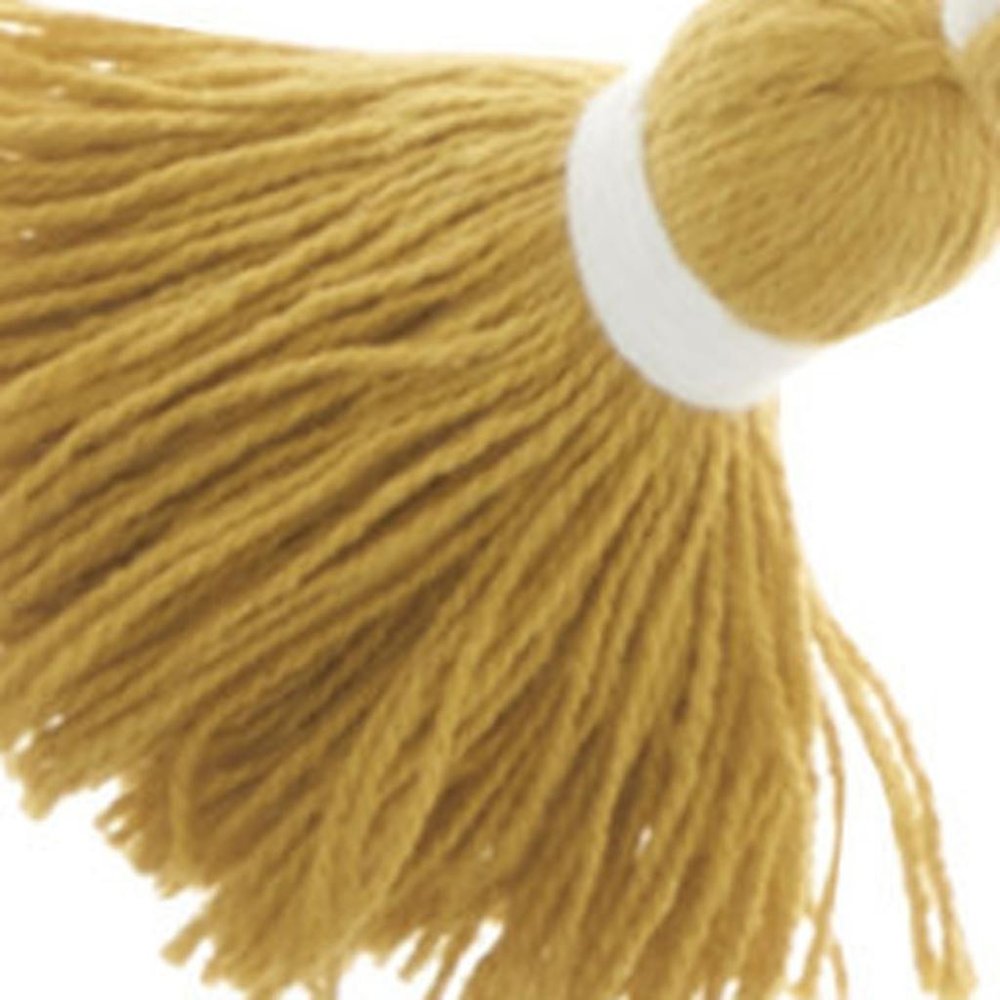 Boho Mustard Cotton Accent Throw Pillow