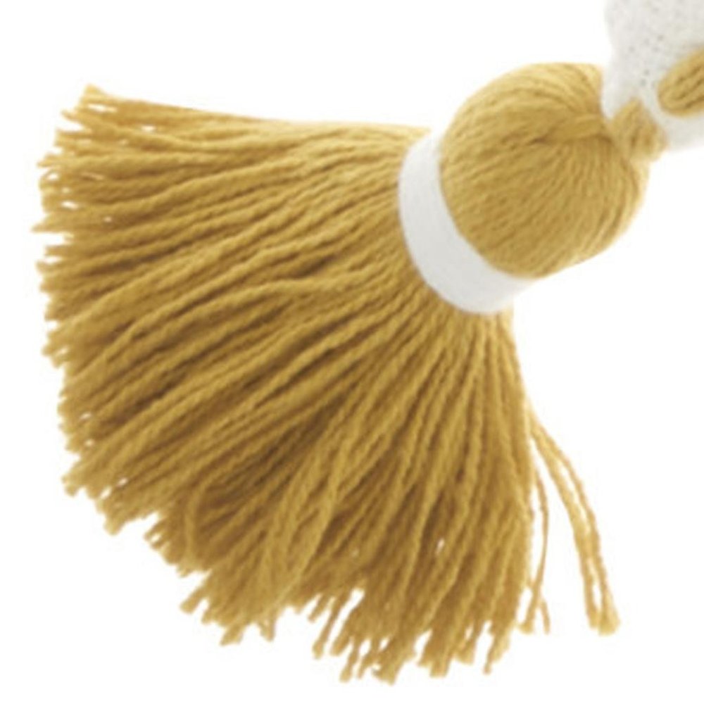 Boho Mustard Cotton Accent Throw Pillow