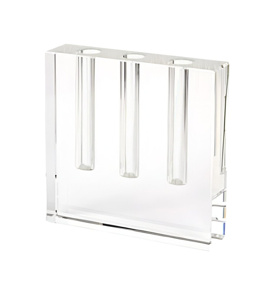 7" Clear Crystal Clear Square Table Vase