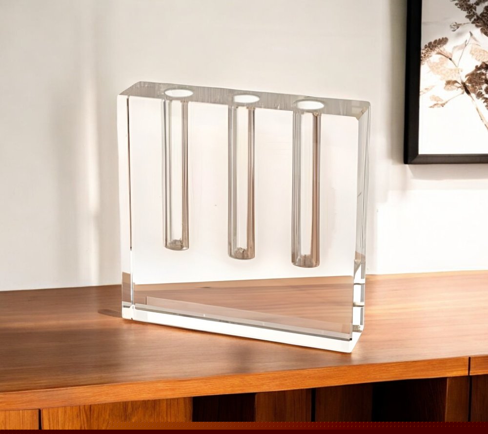 7" Clear Crystal Clear Square Table Vase